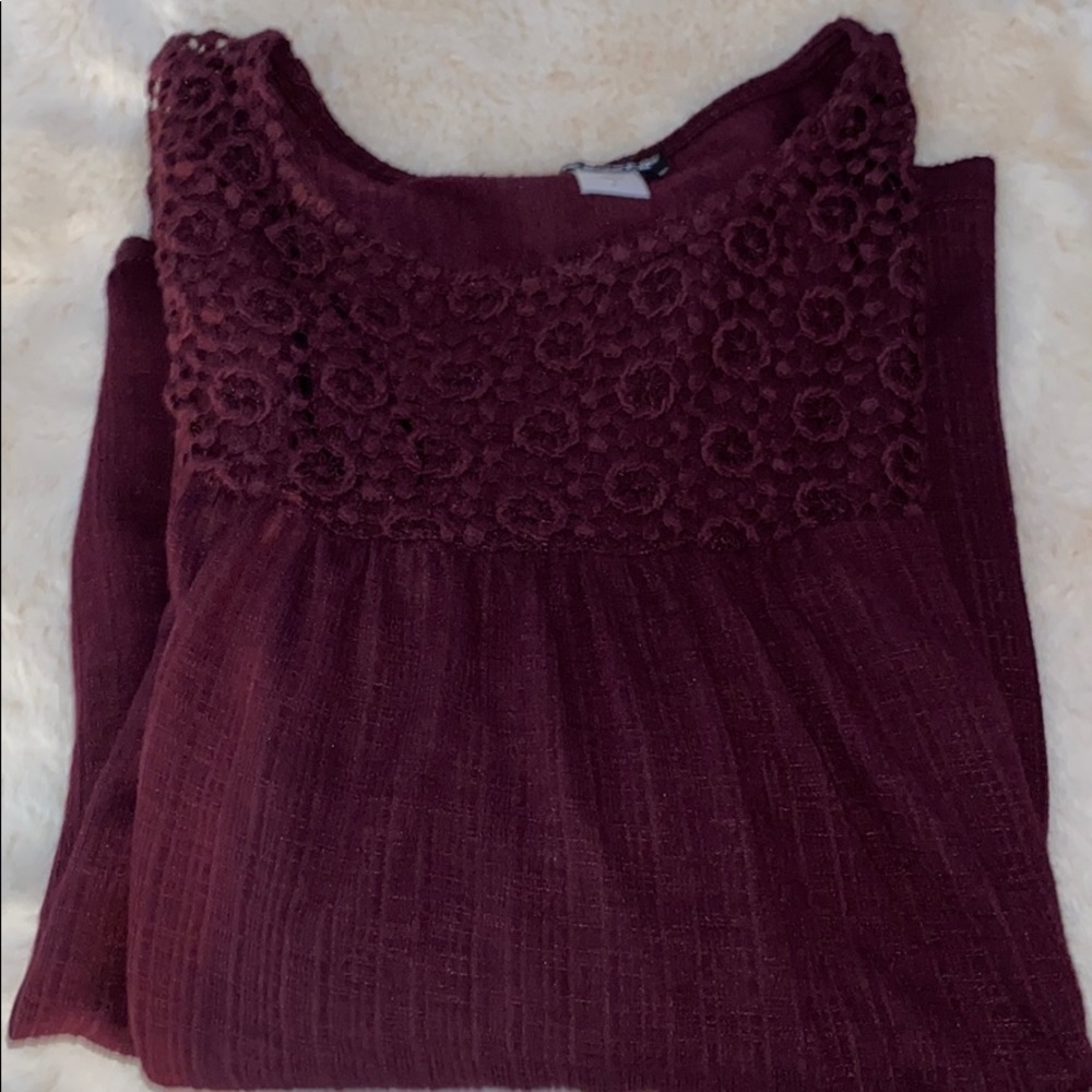 Red long sleeve blouse